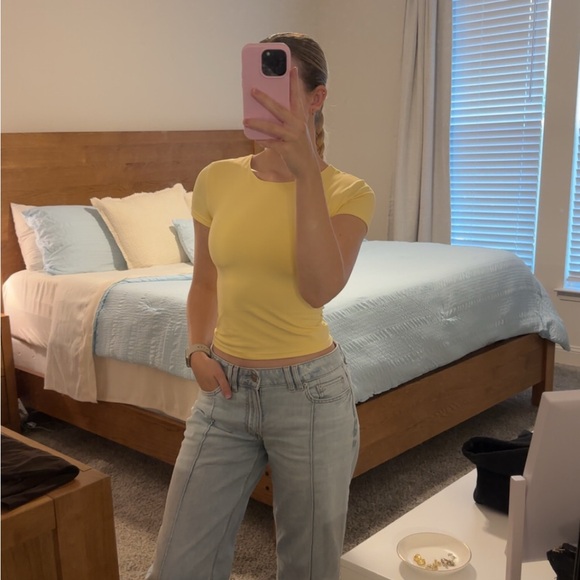 Aerie Butter Yellow Set (Shirt & Wide Leg Trouser) - Picture 16 of 16